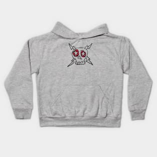 Rock N Roll Skull on the Red Eye Kids Hoodie